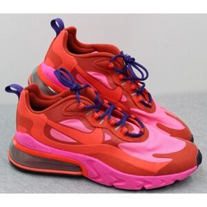 Nike Shoes Mens 9.5 Red Pink Air Max 270 React AT6174-600 Sneakers Low Top